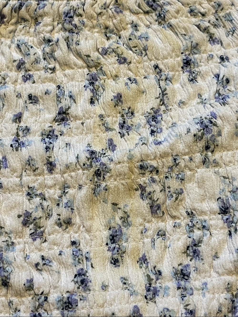Y2K Bluenotes Blue Floral Smocked Crop Top Size L - Picture 5 of 7